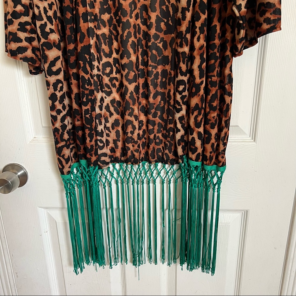 L&B Apparel | Leopard Print Fringed Duster - image 3